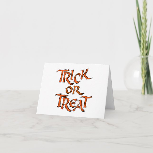 Tarjeta Palabras de Halloween Trick o Treat (Anverso)