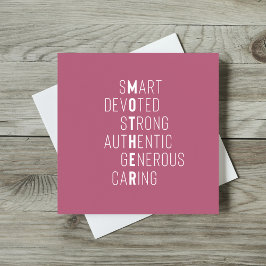 Tarjeta Palabras de madre definición de crucigrama saludo 