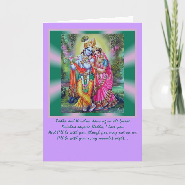 Tarjeta Palabras de Radha Krishna (Anverso)