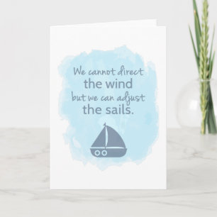 Tarjeta Palabras de Sabiduría Barco de Vela Náutico Cita