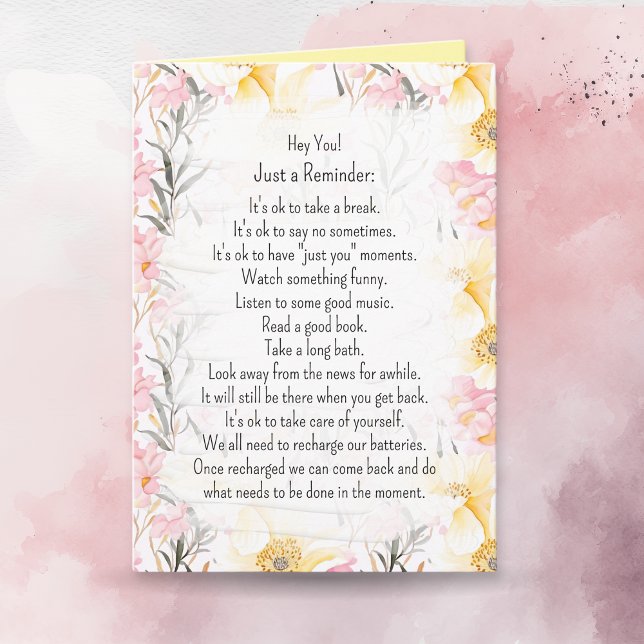 Tarjeta Palabras de sabiduría | Cuídate (Subido por el creador)