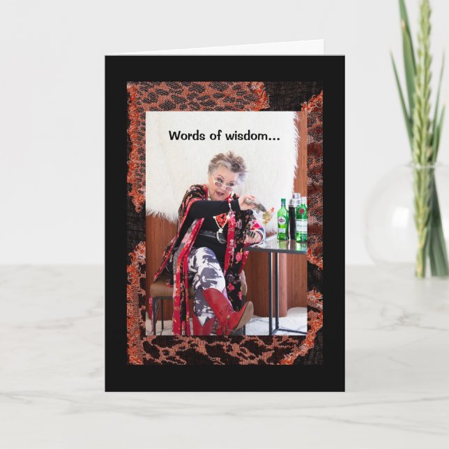 Tarjeta Palabras de sabiduría sobre reírse/cantar/trabajar (Anverso)