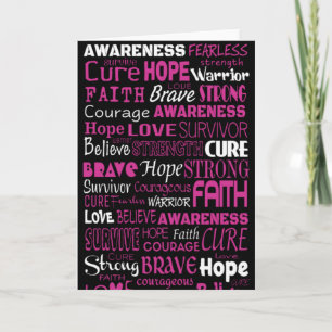 Tarjeta Palabras de sensibilización... Cáncer de mama