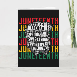 Tarjeta Palabras del padre afro negro del Juneteenth Áfric