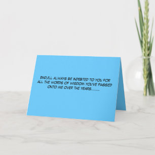 Tarjeta Palabras divertidas de sabiduría Día del Padre