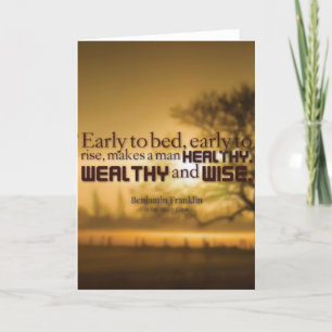 Tarjeta Palabras motivacionales - Cita de Benjamin Frankli