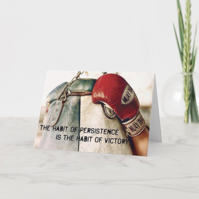 Tarjeta Palabras motivacionales - El hábito de la persiste (Anverso)