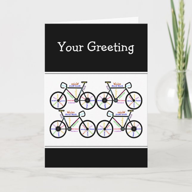 Tarjeta Palabras motivacionales sobre el ciclismo de monta (Anverso)