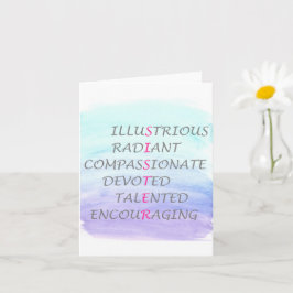 Tarjeta Palabras para describir hermana