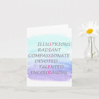 Tarjeta Palabras para describir hermana