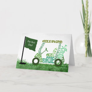 Tarjeta Palabras perfectas para el Día del Padre en un car