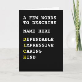 Tarjeta Palabras personalizadas a describir