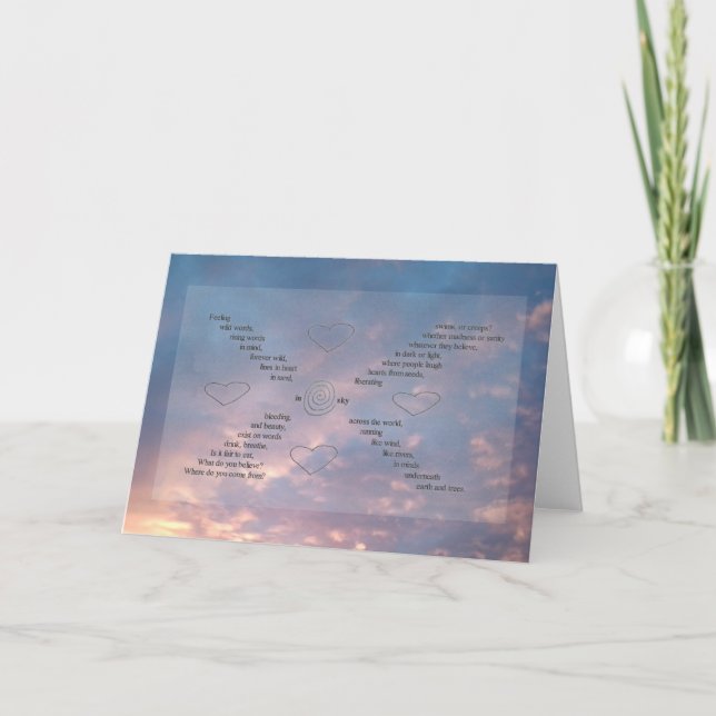 Tarjeta Palabras salvajes Sunset Sky Photo Word Art Greeti (Anverso)