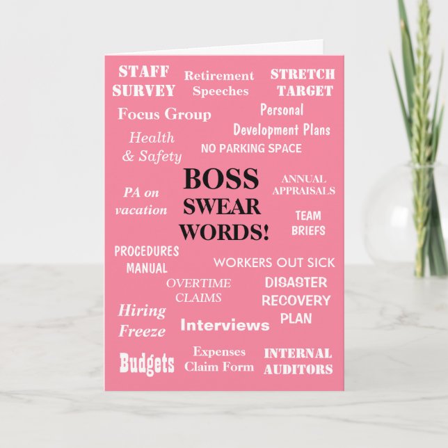 Tarjeta Palabras suaves del jefe | Famoso cumpleaños de la (Anverso)
