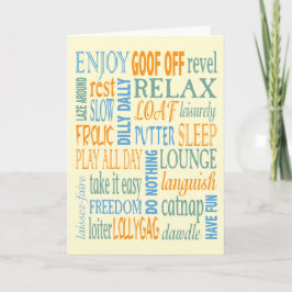 Tarjeta Palabras y consejos de jubilación