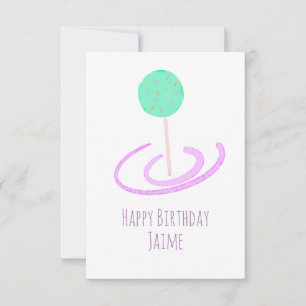 Tarjeta Paletas de pastel de acuarela Sprinkles Cumpleaños