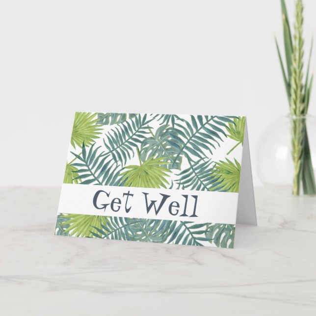 Tarjeta Palm Tree Fronds Pintando Hawaian (Anverso)