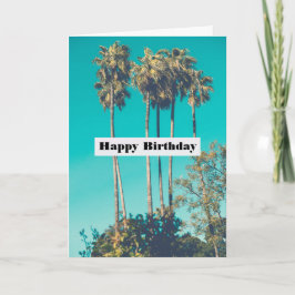 Tarjeta Palm Trees Tropicales California Retro Cumpleaños