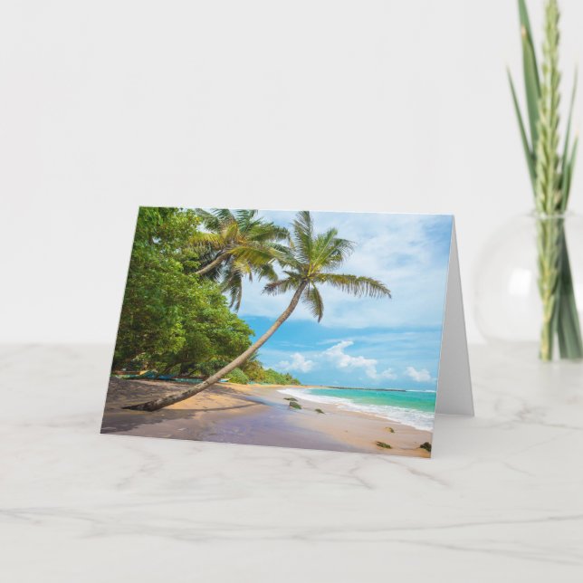 Tarjeta Palma de coco, playa el | Sri Lanka de Mirissa (Anverso)