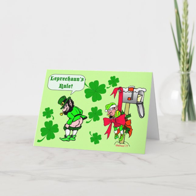 Tarjeta Palmaditas del St de la regla de los Leprechauns (Anverso)