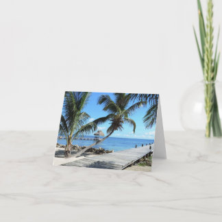 Tarjeta Palmas y embarcadero en Belice
