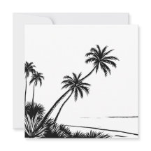 Palmera negro y blanco costa de playa
