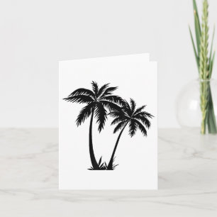 Tarjeta Palmeras blancas negras verano Sun Beach para homb