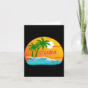 Tarjeta Palmeras de Cuba Playa del Caribe Atardecer Amanec