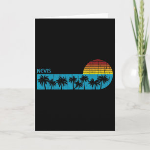 Tarjeta Palmeras de la playa de Nevis vintage retro años 7