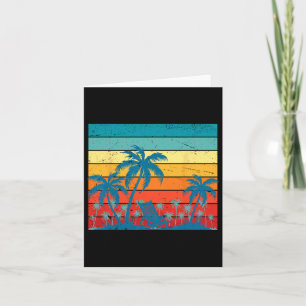 Tarjeta Palmeras Tropicales Retro Y Verano De La Playa Del