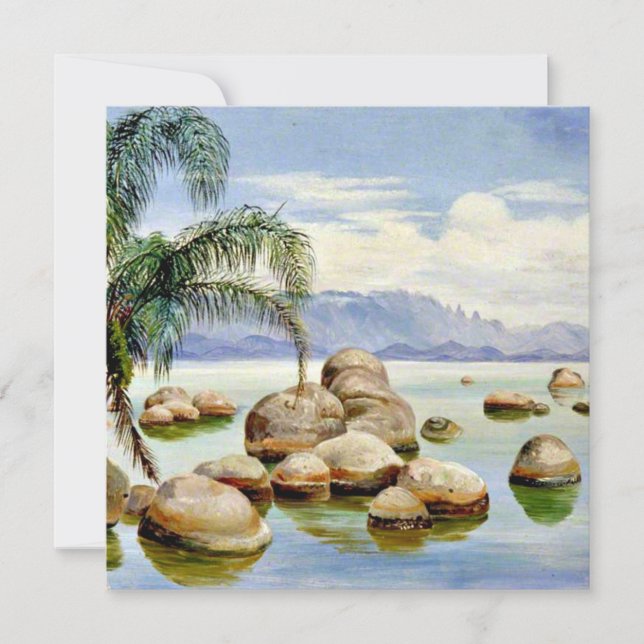Tarjeta Palmeras y rocas en la bahía de Río, Brasil (Anverso)