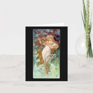 Tarjeta Palo Alphonse Mucha Personificada De Primavera 189