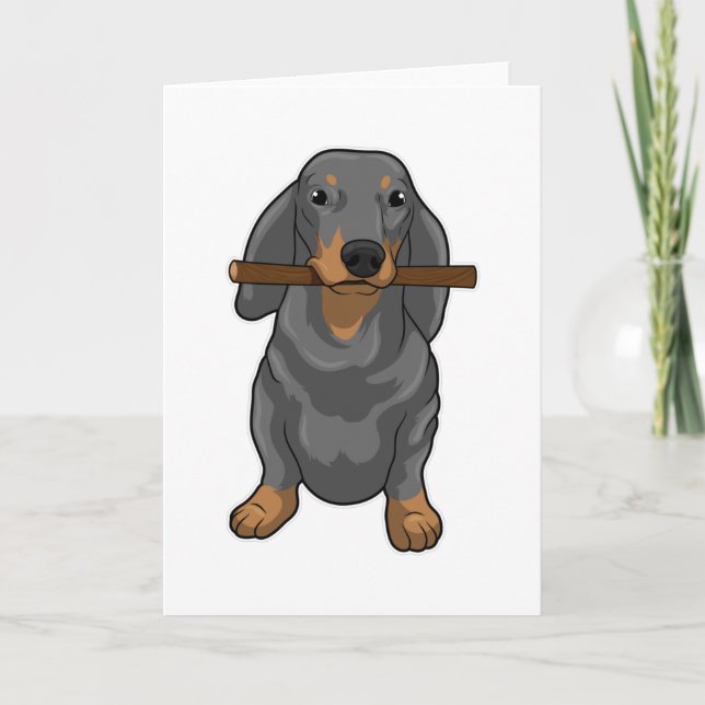 Tarjeta Palo Dachshund (Anverso)