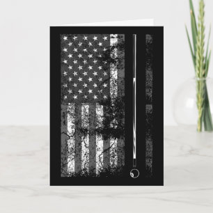 Tarjeta Palo de billar con bandera americana divertido jue