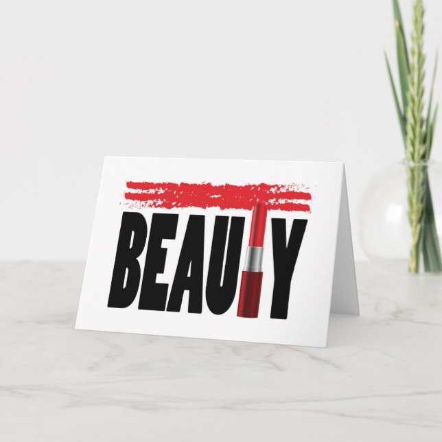Tarjeta Palo de labios para tipografía de belleza (Anverso)