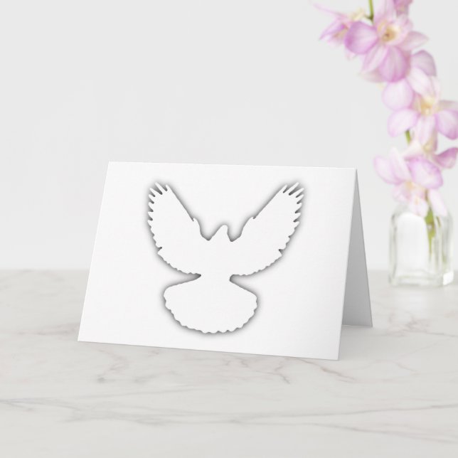 Tarjeta Paloma de la Paz Blanca con Sombra Simplemente Ele (Orquídea)