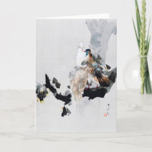 Tarjeta Paloma en un árbol, Watanabe Seitei