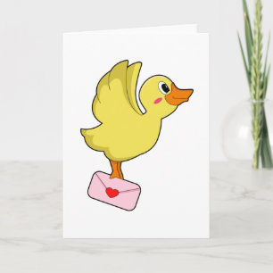 Tarjeta Paloma mensajera portadora de patos Carta