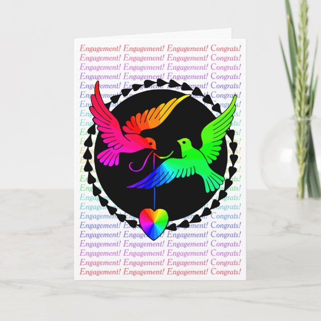 Tarjeta Palomas gay del amor del arco iris de la (Anverso)