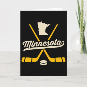 Tarjeta Palos antiguos de hockey sobre hielo de Minnesota