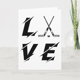 Tarjeta Palos de amor de hockey sobre hielo divertido Gif