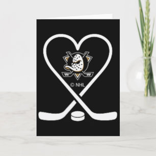 Tarjeta Palos de San Valentín de Anaheim Ducks Negros Ofic