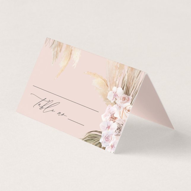 Tarjeta Pampas botánicas secas botánicas naturales rústica (Anverso)