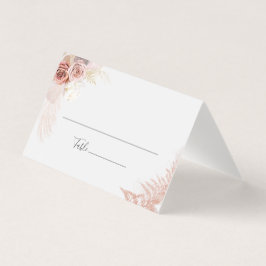 Tarjeta Pampas Grass Script Terracotta Boda Place Card