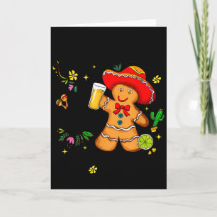 Tarjeta Pan de Jengibre Mexicano de Navidad Arriba Abajo A