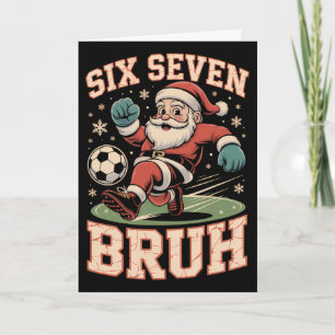 Tarjeta Pañ Navidad Fútbol Santa Divertido 67 Meme Bruh Na