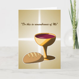 Tarjeta Pan y vino La última comunión de Pascua de la cena