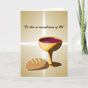 Tarjeta Pan y vino La última comunión de Pascua de la cena