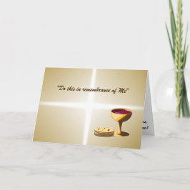 Tarjeta Pan y vino sin levadura la última Pascua de la Cen