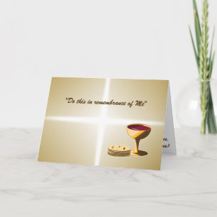 Tarjeta Pan y vino sin levadura la última Pascua de la Cen